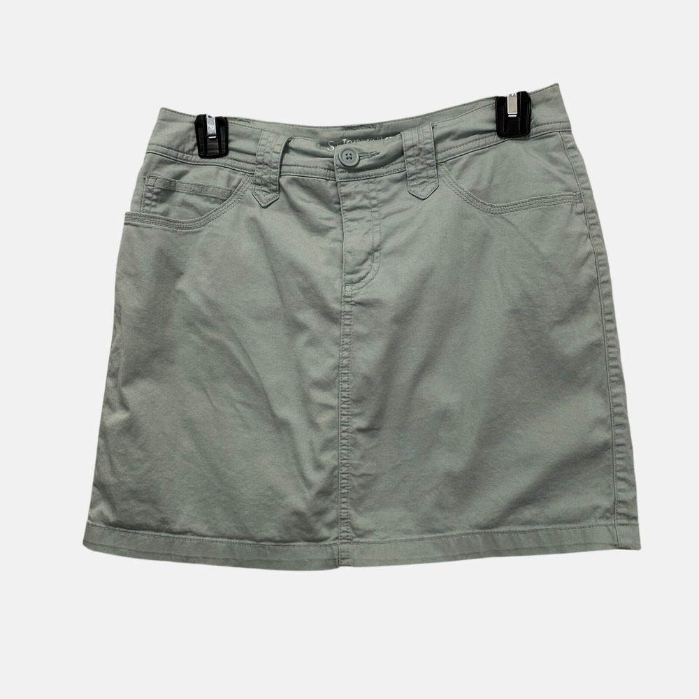 St. John's Bay Skort Women 4 Sage Green Cotton Blend Utility Hiking Casual